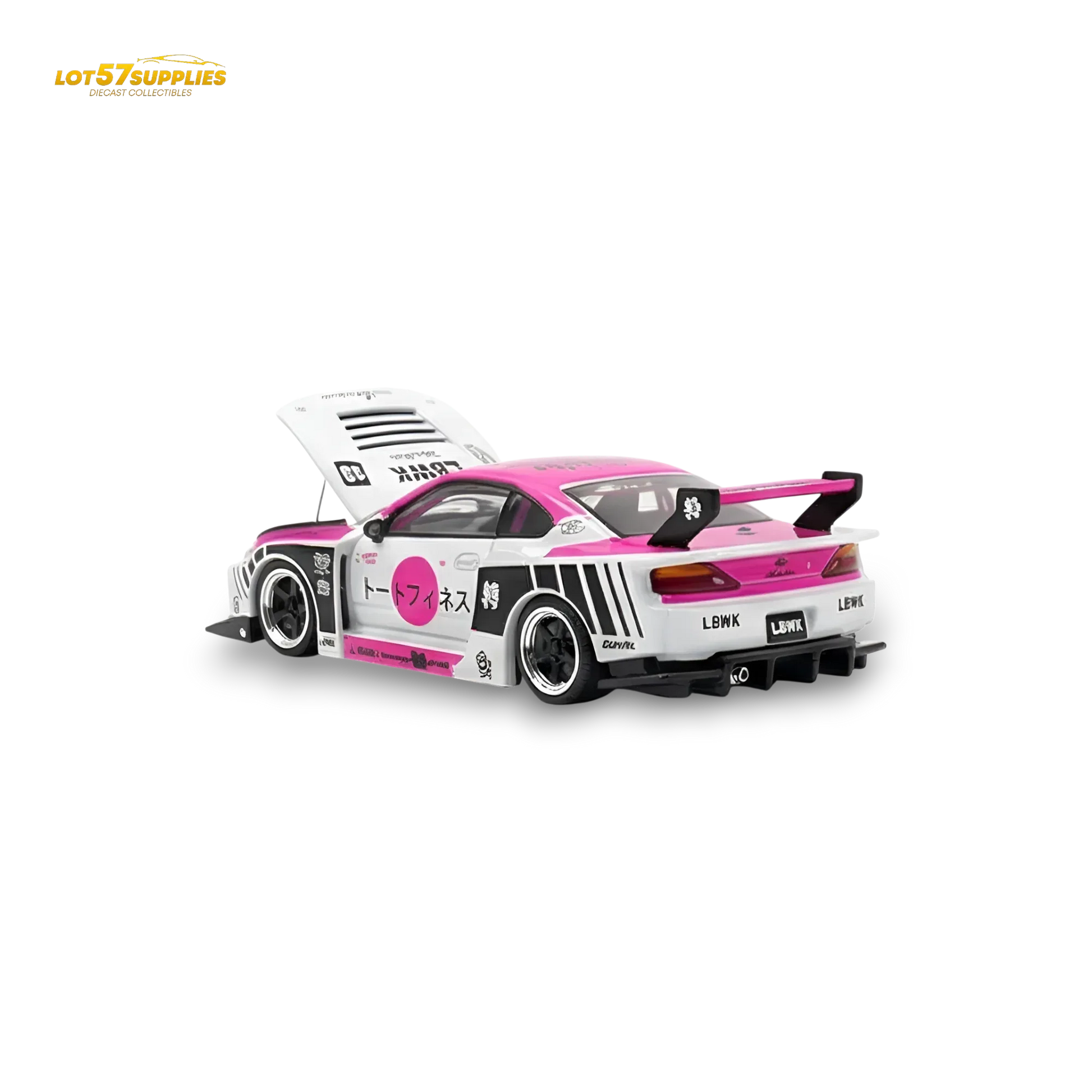 TPC Silvia S15 LBWK Pink - White 1:64 - ToylandEU