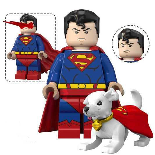 Superman Minifigure Set | Animated Series Style | Krypto Included | Collector Gift