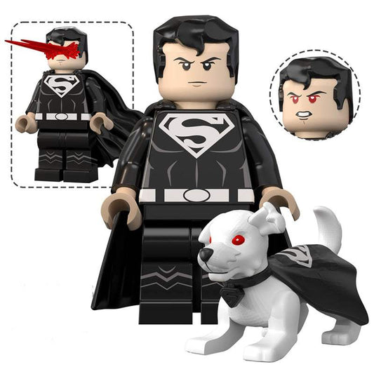 Minifigure Set | Black Suit Design | Superman And Krypto | Collector Edition
