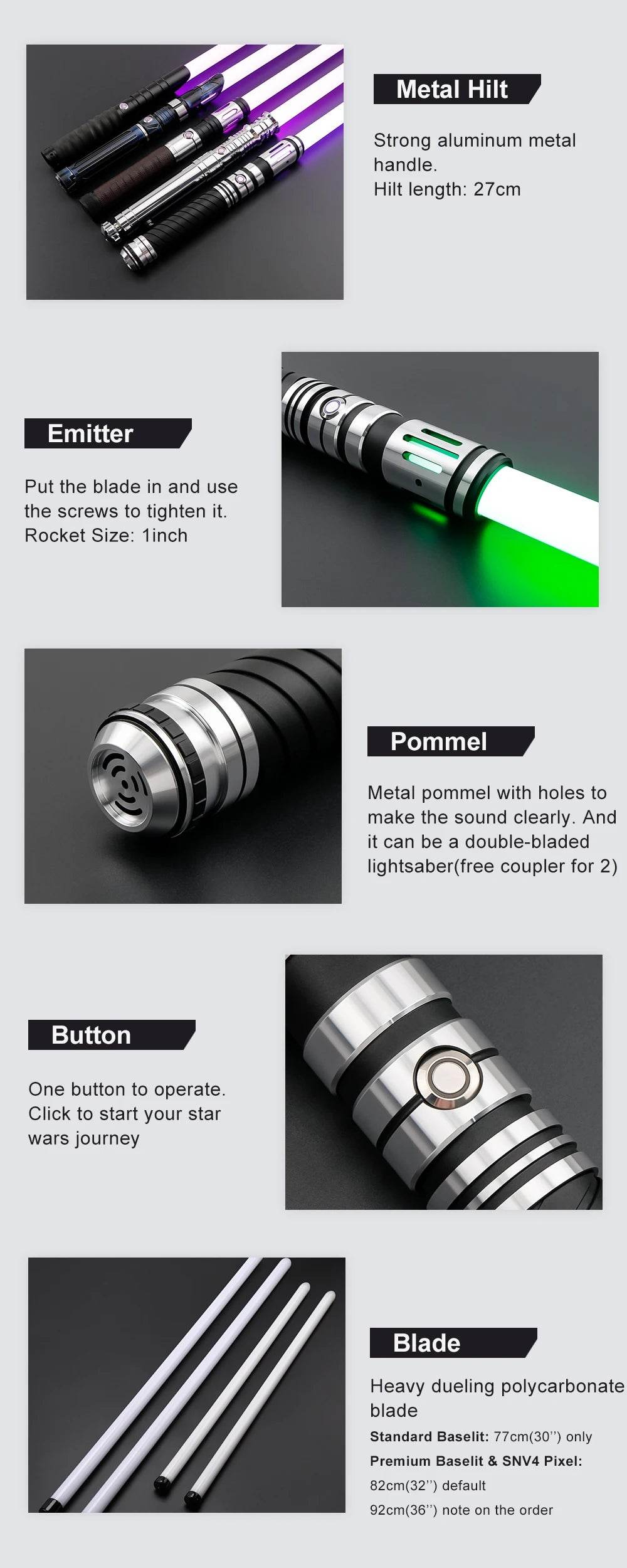 TXQSABER Lightsaber Neo Pixel Heavy Dueling RGB Laser Sword - ToylandEU