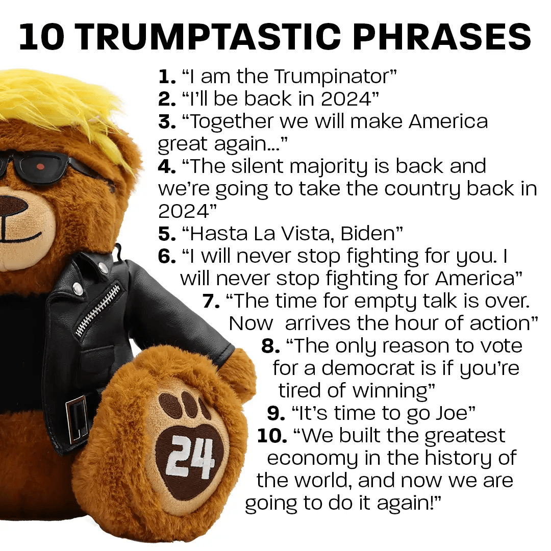 Talking Trumpinator Teddy Bear Limited 10 Phrases -  ToylandEU™