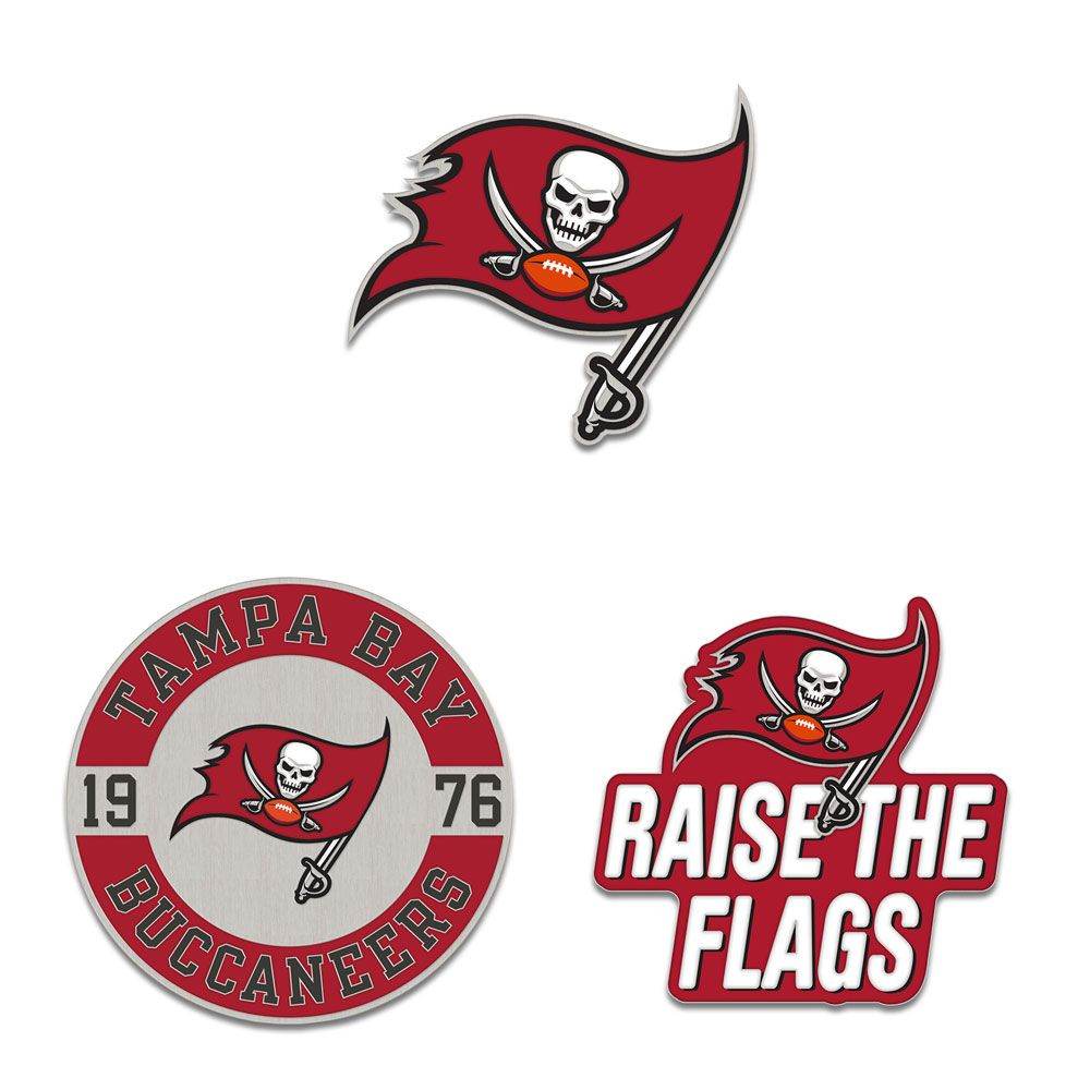 Tampa Bay Buccaneers Enamel Pin Set Three Piece Collection - ToylandEU