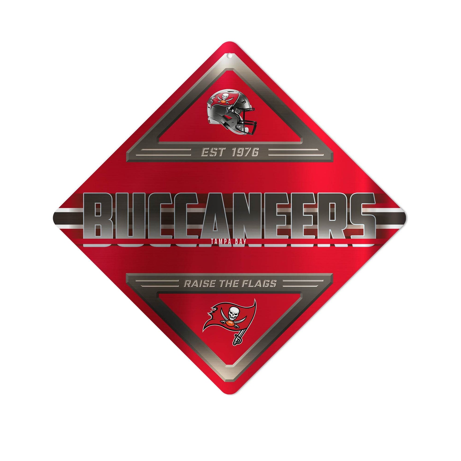 Tampa Bay Buccaneers Metal Diamond Shape Sign 12 Inch - ToylandEU