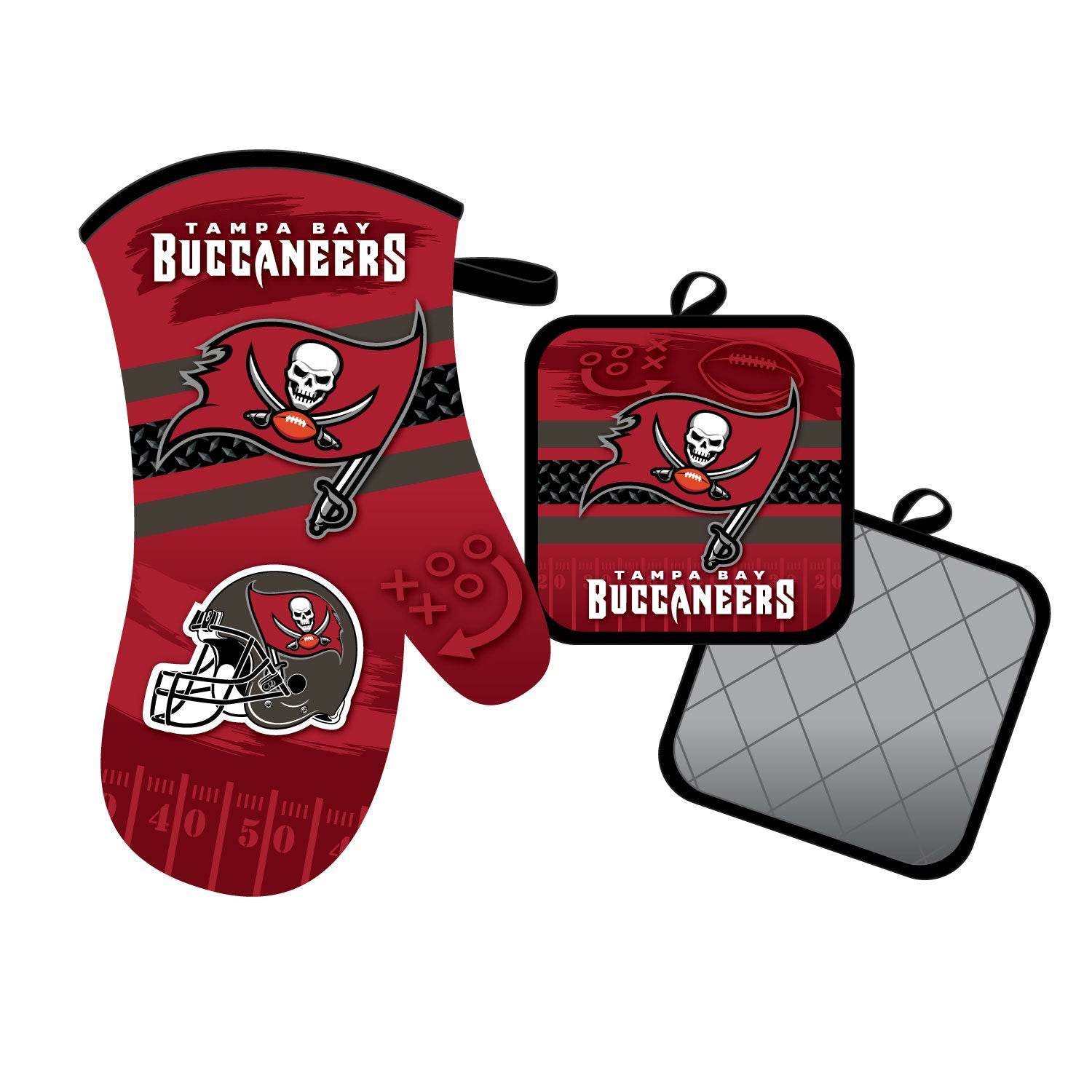 Tampa Bay Buccaneers Oven Mitt and Pot Holder Set Official - ToylandEU