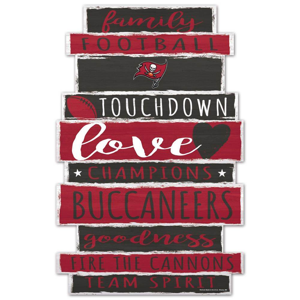 Tampa Bay Buccaneers Sign 11x17 Wood Family Word Design - ToylandEU