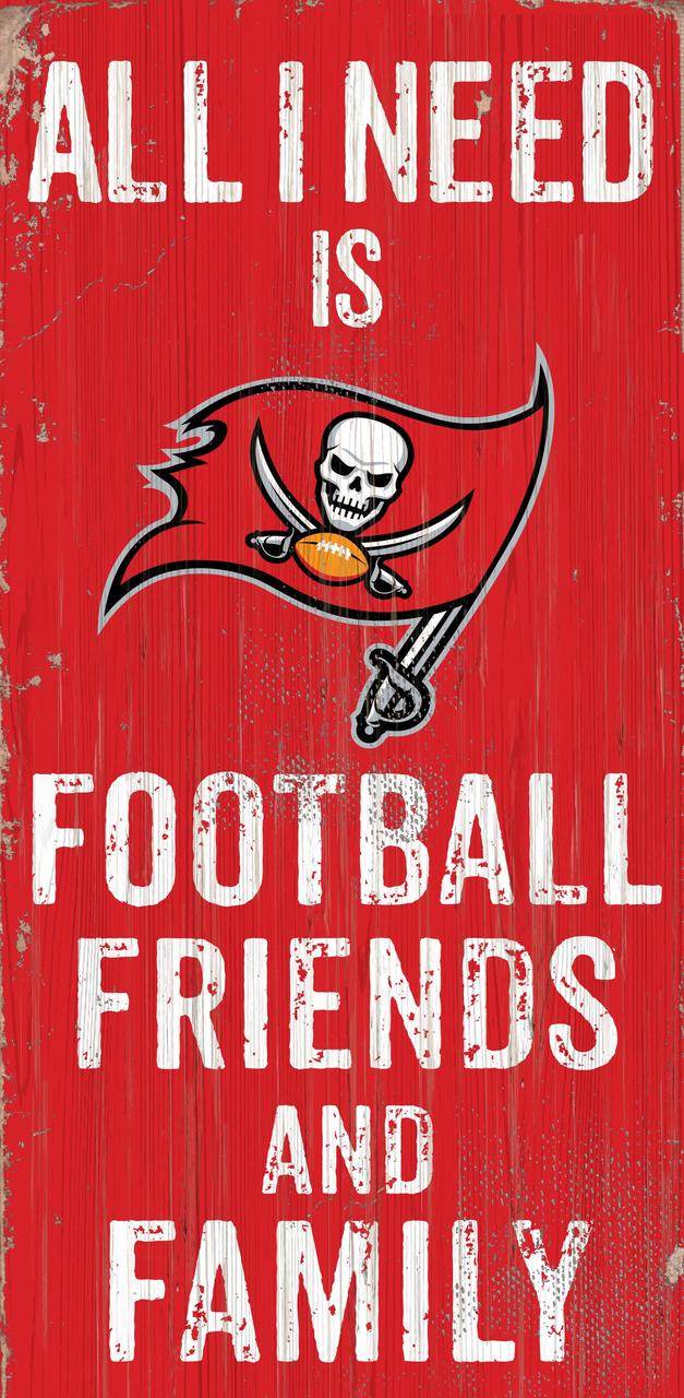 Tampa Bay Buccaneers Sign Wood Football 6x12 Friends Design - ToylandEU