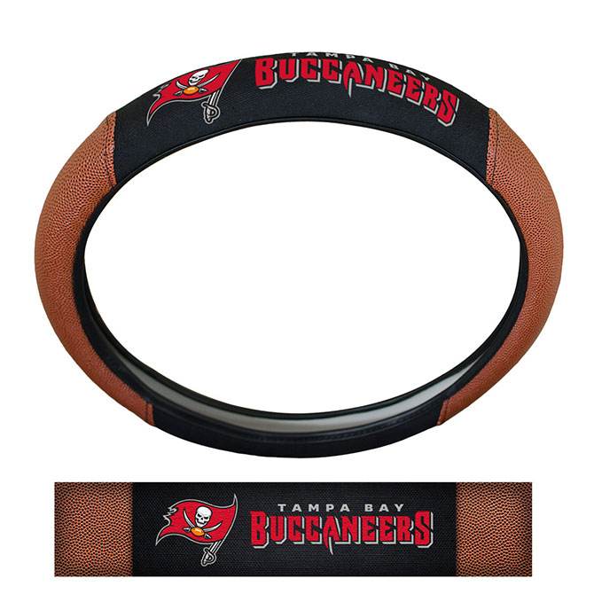 Tampa Bay Buccaneers Steering Wheel Cover Premium Pigskin - ToylandEU