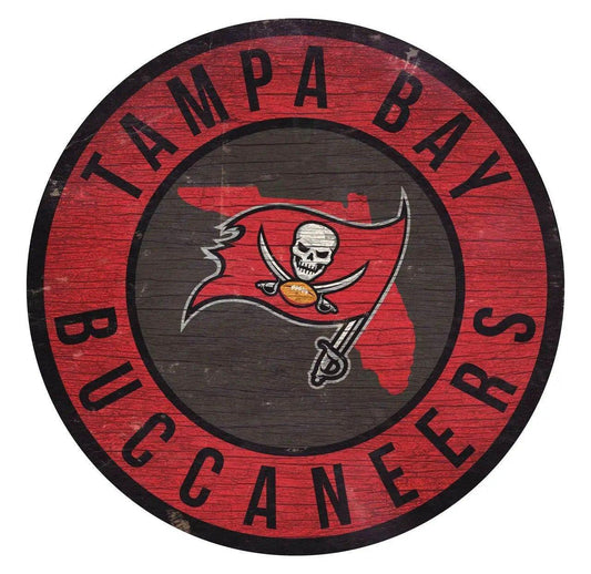  Tampa Bay Buccaneers Wood Sign 12 Inch Round State Design -  ToylandEU™
