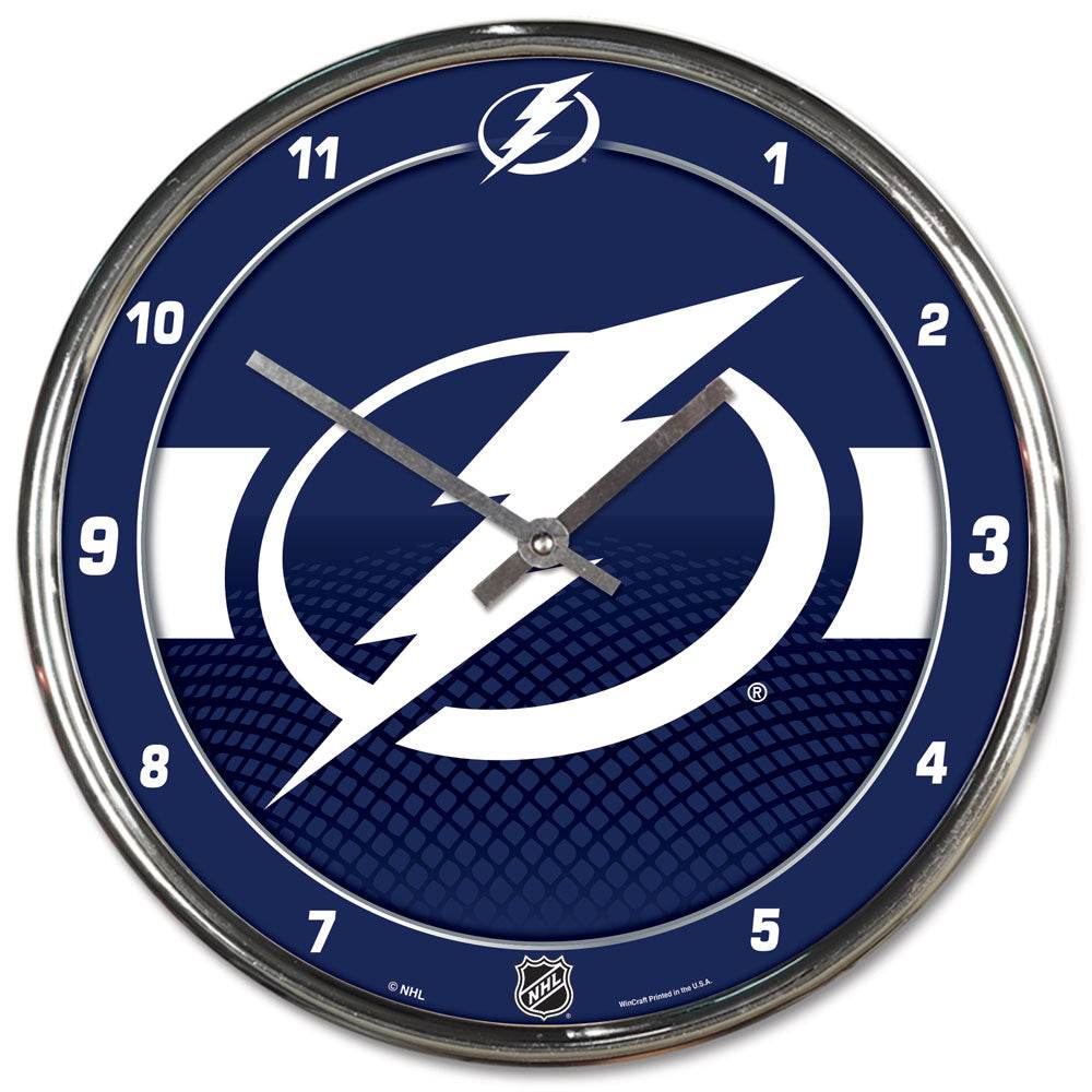 Tampa Bay Lightning Chrome Round Wall Clock 12 Inch - ToylandEU