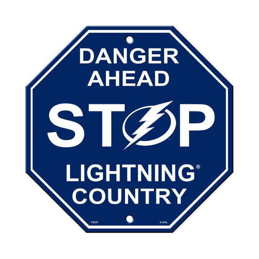 Tampa Bay Lightning Sign 12x12 Plastic Stop Style CO - ToylandEU