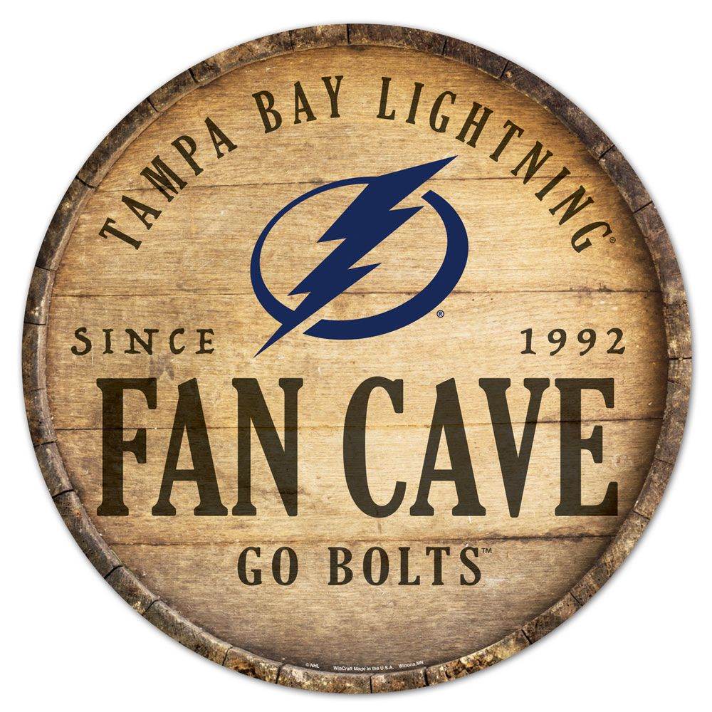 Tampa Bay Lightning Wood Sign 14 Inch Round Barrel Top - ToylandEU