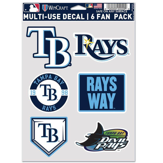 Tampa Bay Rays Wincraft Multi Use Fan Decals 6 Pack - ToylandEU