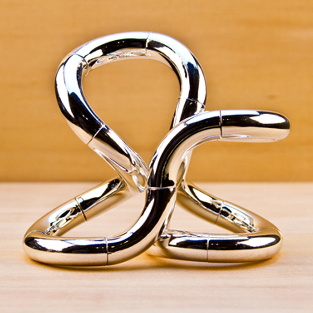 Tangle Fidget Sculpture | Polished Chrome | Fluid Motion | Executive Desk