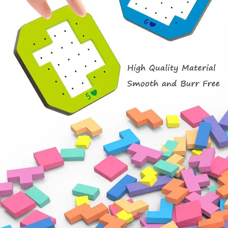 Tangram Puzzle Toy For Kids Colorful Geometric Logic - ToylandEU