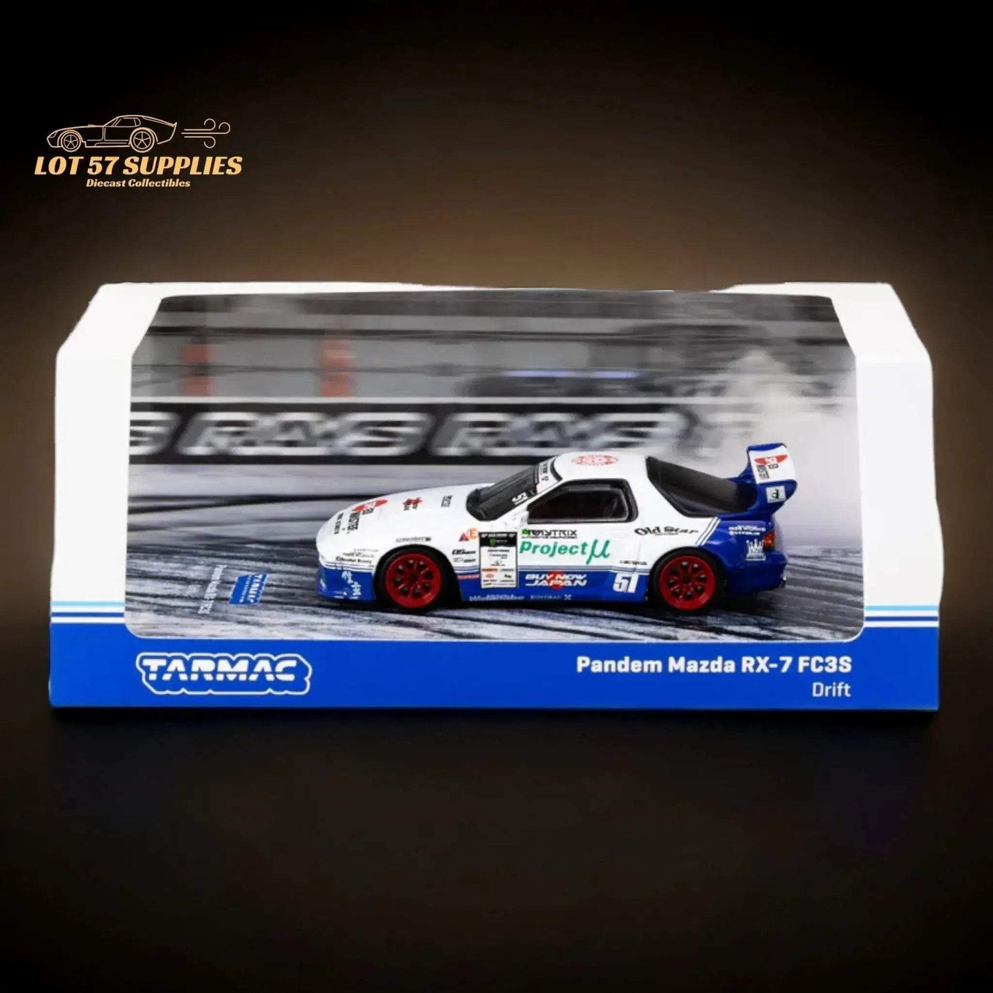 Tarmac Works Mazda RX-7 (FC3S) PANDEM in Drift Livery 1:64 - ToylandEU