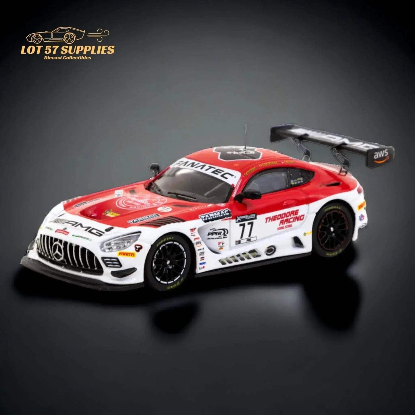 Tarmac Works Mercedes AMG GT3 Indianapolis 8h 2022 Winner 1:64 T64-062-22IND77 - ToylandEU