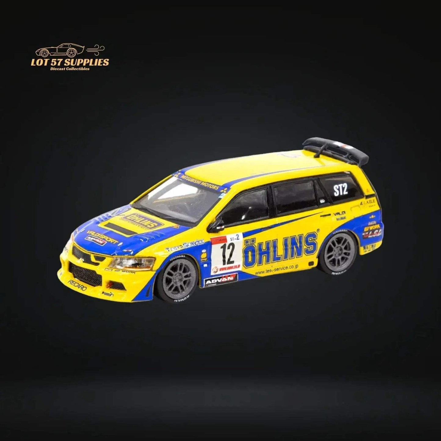 Tarmac Works Mitsubishi Lancer Evolution Wagon Super Taikyu Series 2006 13th Tokachi 24hours OHLINS 1:64 - ToylandEU