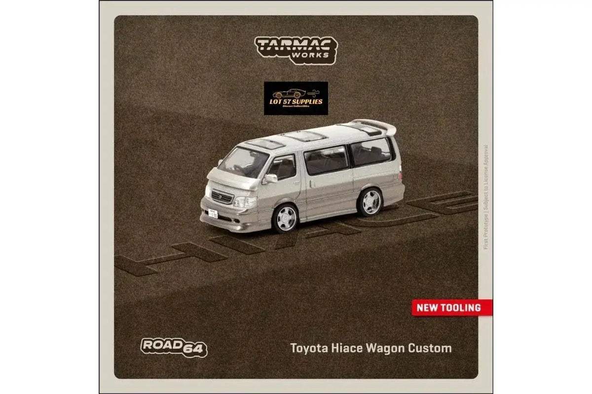 Tarmac Works Toyota Hiace Wagon Custom in Silver/Brown 1:64 - ToylandEU