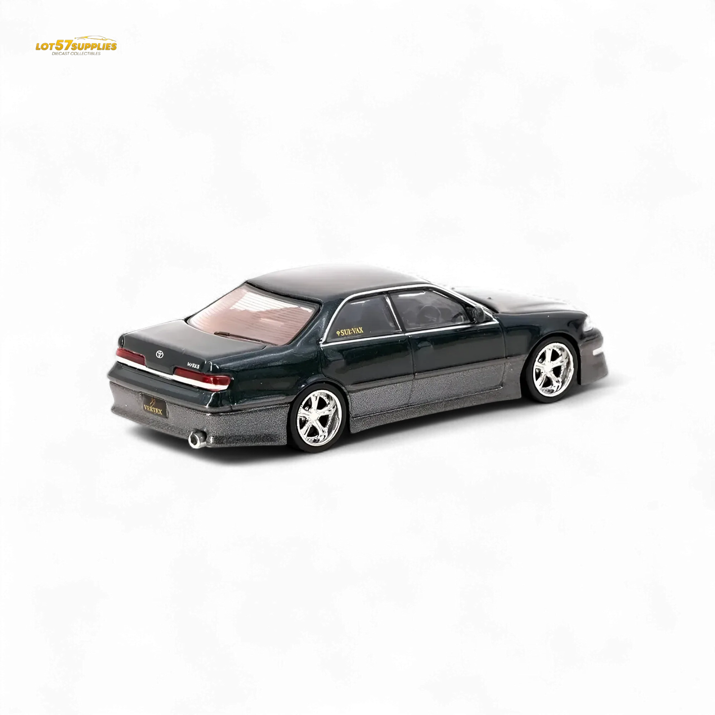 Tarmac Works Global64 VERTEX Toyota Mark II JZX100 Dark Green Metallic 1:64 T64G-024-GR - ToylandEU