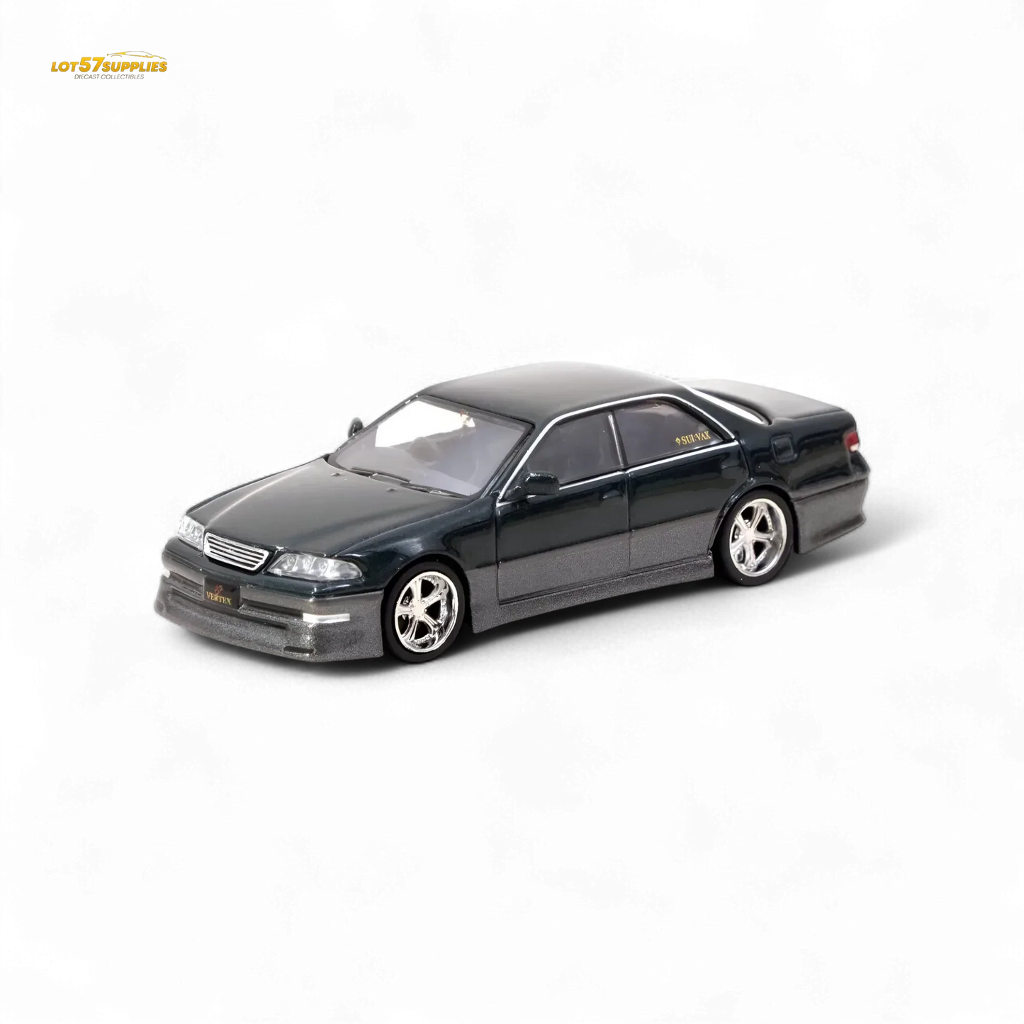 Tarmac Works Global64 VERTEX Toyota Mark II JZX100 Dark Green Metallic 1:64 T64G-024-GR - ToylandEU