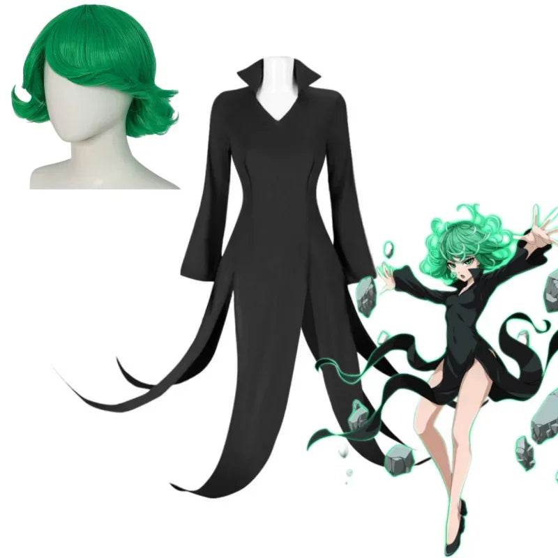 Tatsumaki Anime Cosplay Costume Set for Kids & Plus Size with Wig - ToylandEU