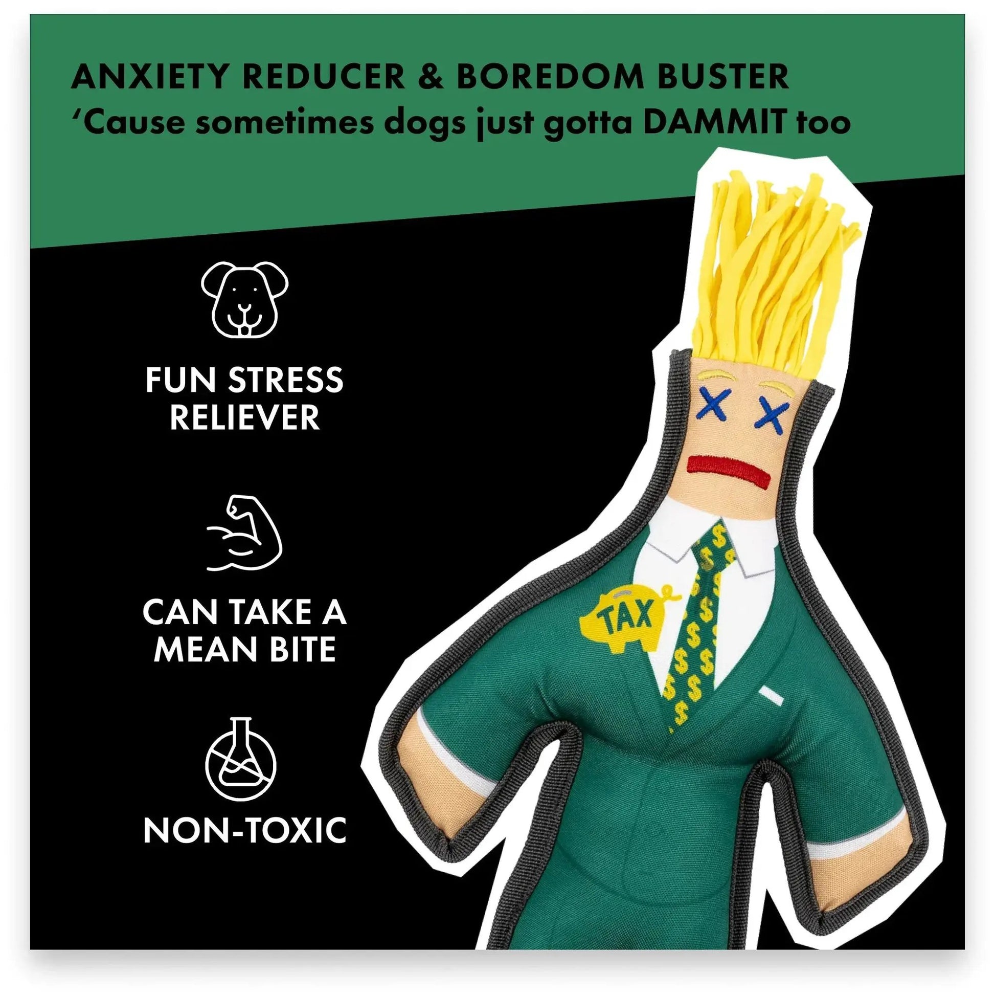 Taxman Squeaky Chew Toy - Dammit Dolls