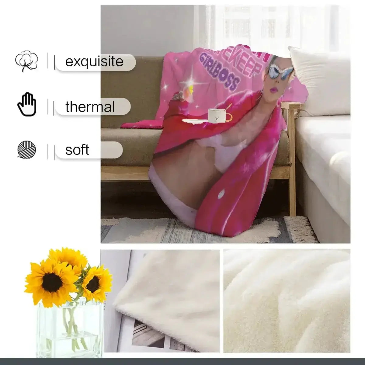 Taylor Swift Gaslight Gatekeep Girlboss Ultra Cozy Throw Blanket - ToylandEU