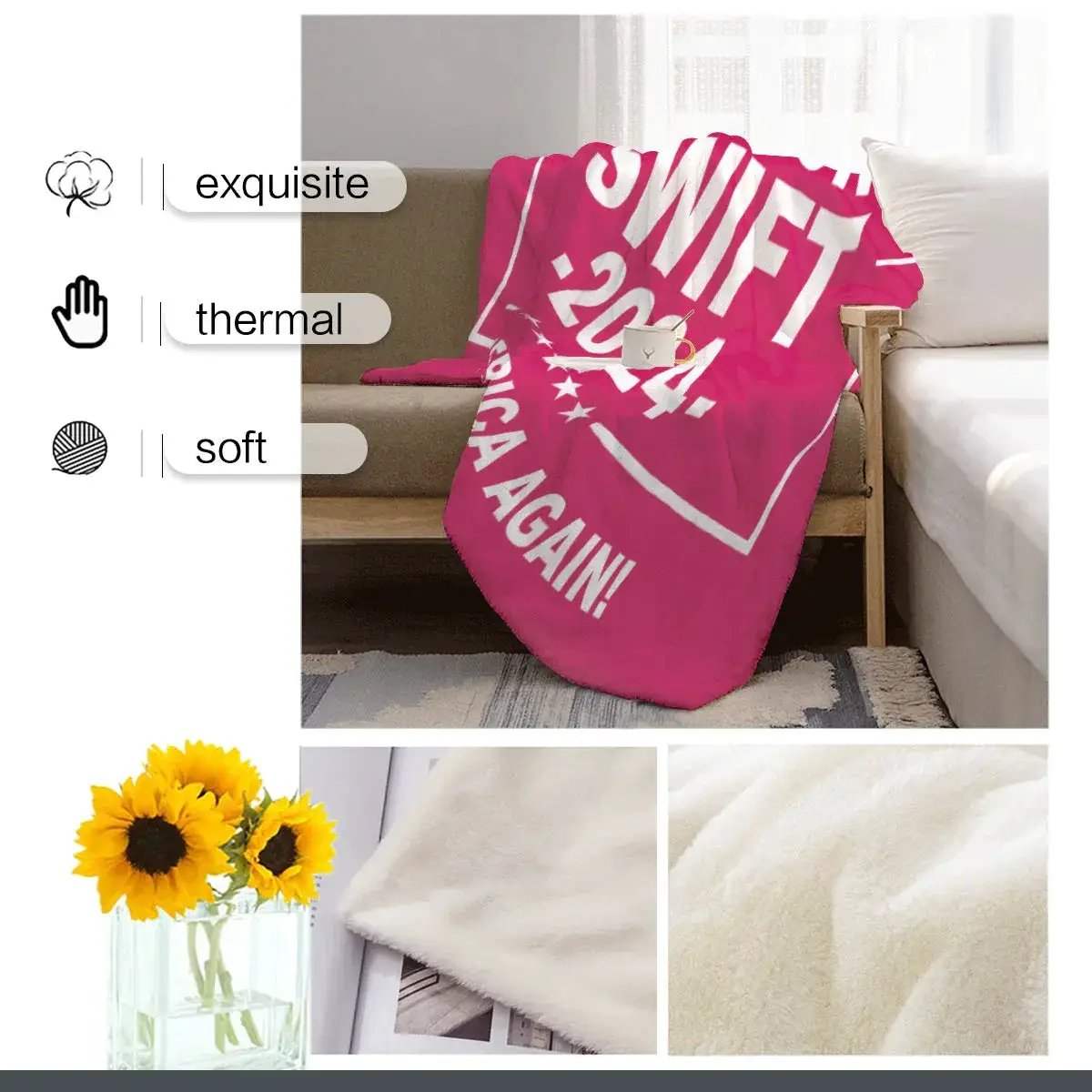Taylor Swift Throw Blanket Ultra Soft 2024 Save America Again - ToylandEU