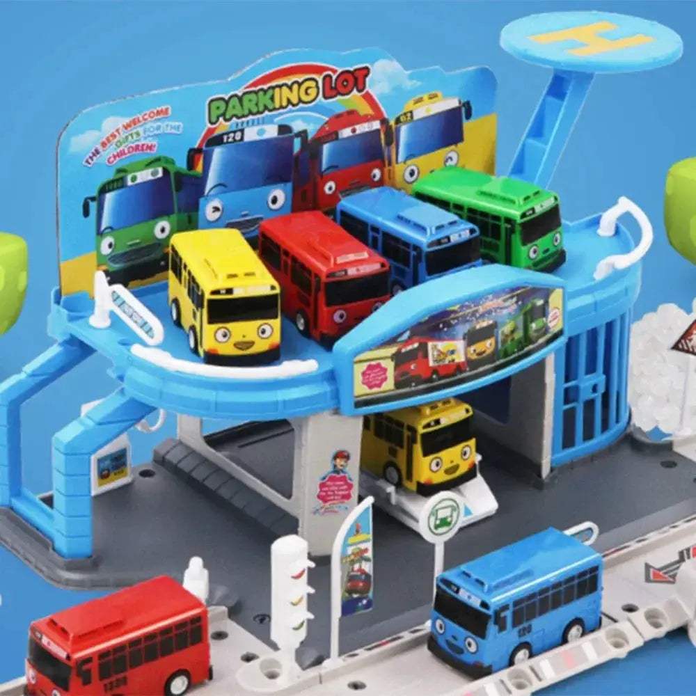 Tayo Bus Set With Mini Buses And Parking Lot Playset - ToylandEU