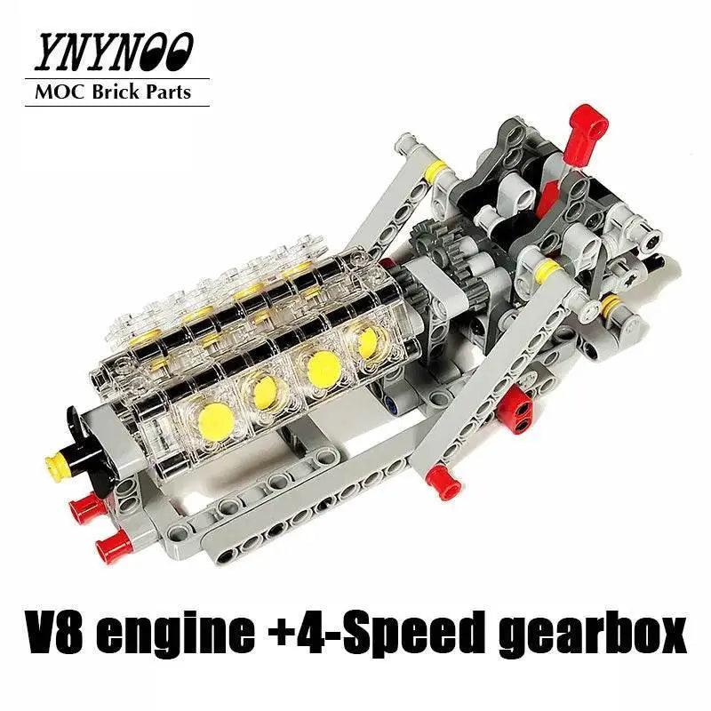  High-Tech Mechanical Power Group V8 Engine Cylinder MOC Toys Building Bricks MOC -  ToylandEU™