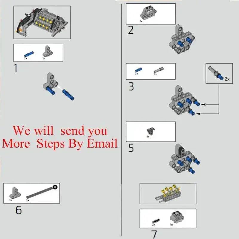  High-Tech Super Horizontally Opposed V-8 Engine MOC Toys Building Bricks MOC -  ToylandEU™