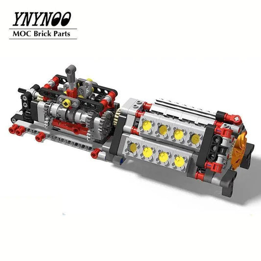  Mechanical Motor Group V16 Engine 6 Speed Gearbox MOC Blocks Building Bricks MOC -  ToylandEU™