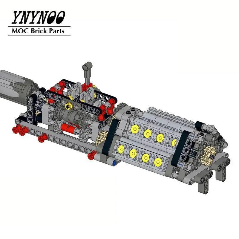  Mechanical Motor Group V16 Engine 6 Speed Gearbox MOC Blocks Building Bricks MOC -  ToylandEU™