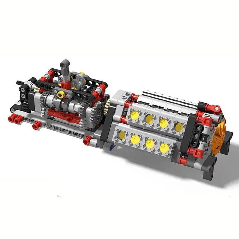  Mechanical Motor Group V16 Engine 6 Speed Gearbox MOC Blocks Building Bricks MOC -  ToylandEU™