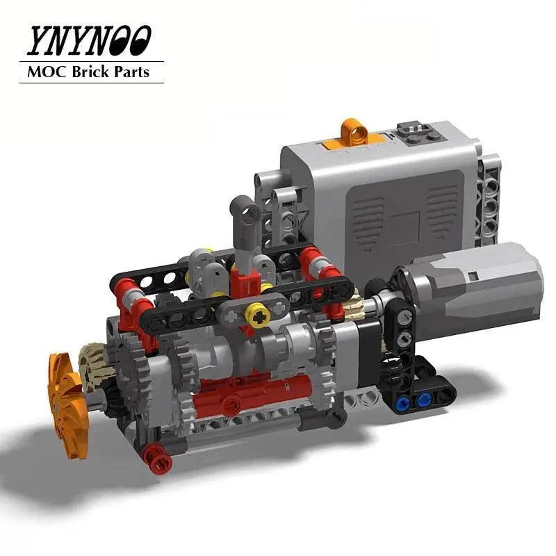  Mechanical Motor Group V16 Engine 6 Speed Gearbox MOC Blocks Building Bricks MOC -  ToylandEU™