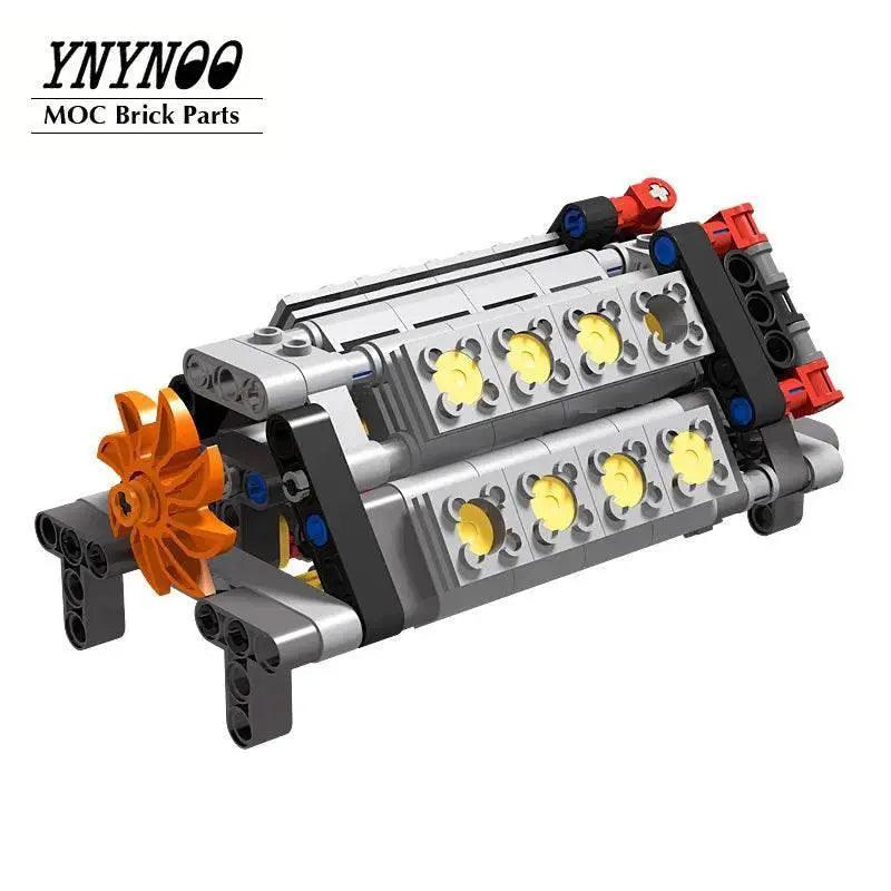  Mechanical Motor Group V16 Engine 6 Speed Gearbox MOC Blocks Building Bricks MOC -  ToylandEU™