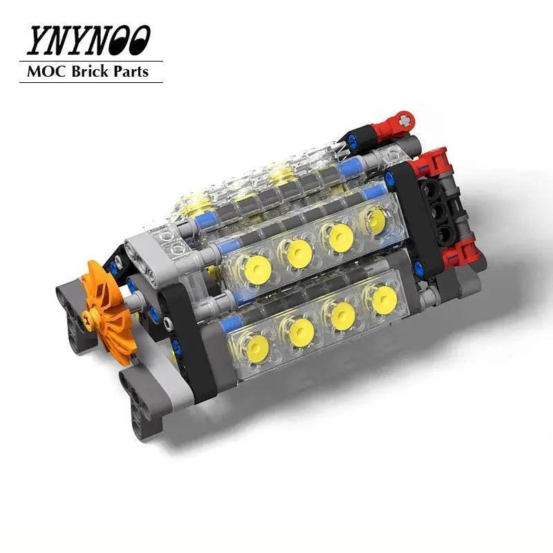  Mechanical Motor Group V16 Engine 6 Speed Gearbox MOC Blocks Building Bricks MOC -  ToylandEU™