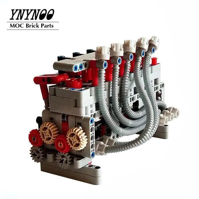  Technical Inline 6 Cylinder 4-Stroke Engine Match 4 Speed Sequential Gearbox MOC Model Building Bricks MOC -  ToylandEU™