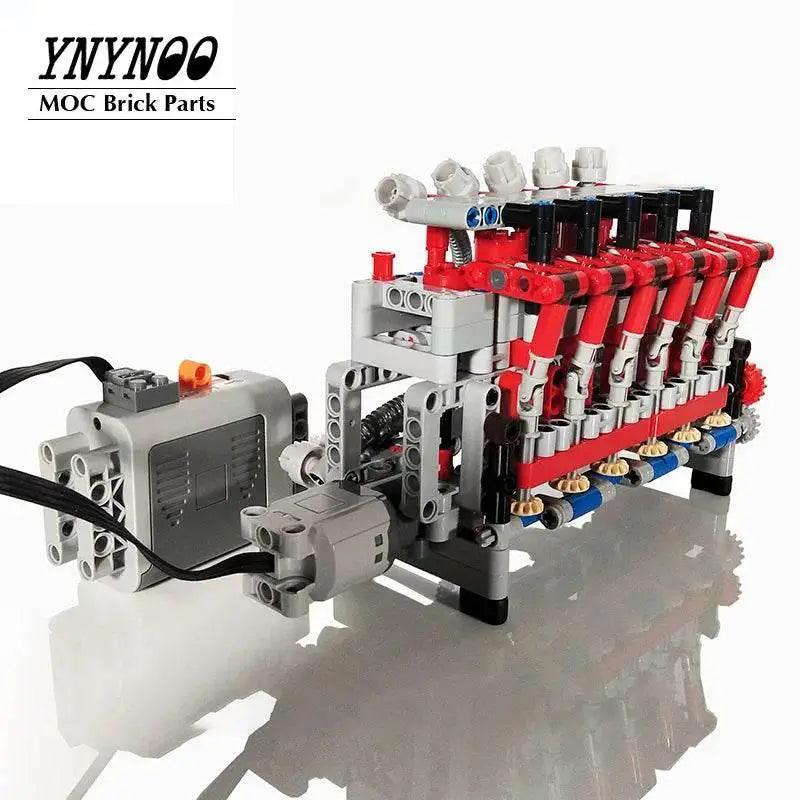  Technical Inline 6 Cylinder 4-Stroke Engine Match 4 Speed Sequential Gearbox MOC Model Building Bricks MOC -  ToylandEU™
