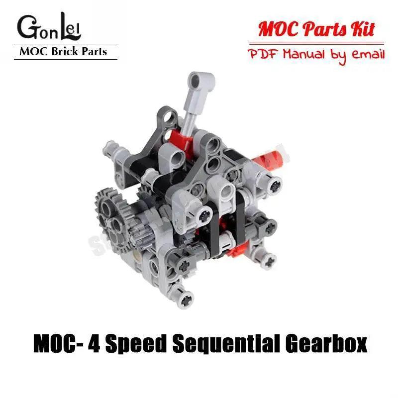  Technical Inline 6 Cylinder 4-Stroke Engine Match 4 Speed Sequential Gearbox MOC Model Building Bricks MOC -  ToylandEU™