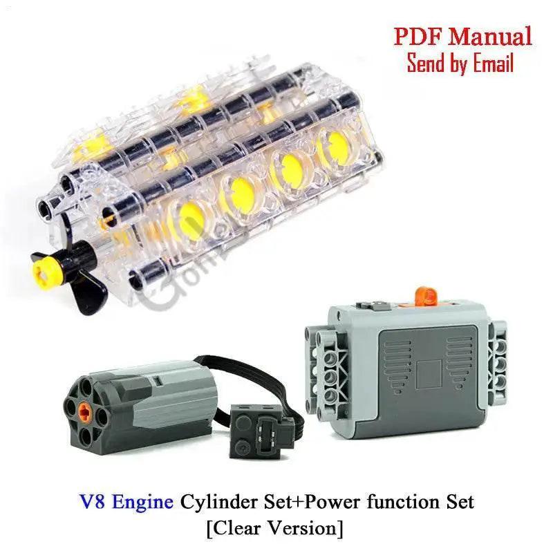  MOC Technical V8 16-Cylinder Engine Unit Building Block Kit Building Bricks MOC -  ToylandEU™