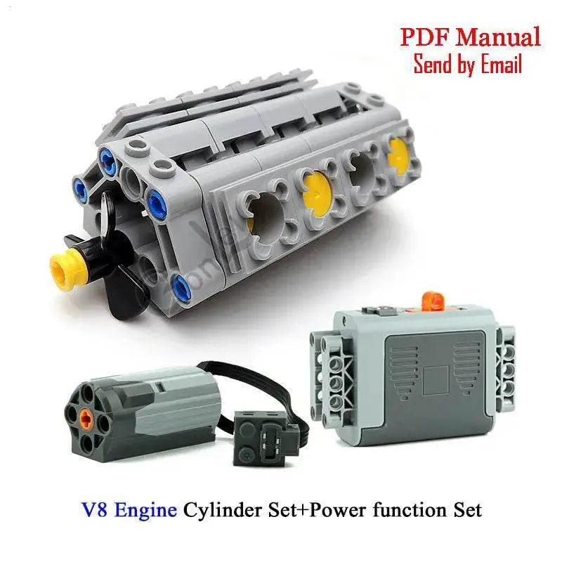  MOC Technical V8 16-Cylinder Engine Unit Building Block Kit Building Bricks MOC -  ToylandEU™