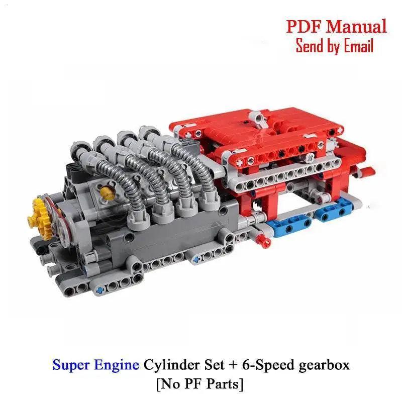  MOC Technical V8 16-Cylinder Engine Unit Building Block Kit Building Bricks MOC -  ToylandEU™