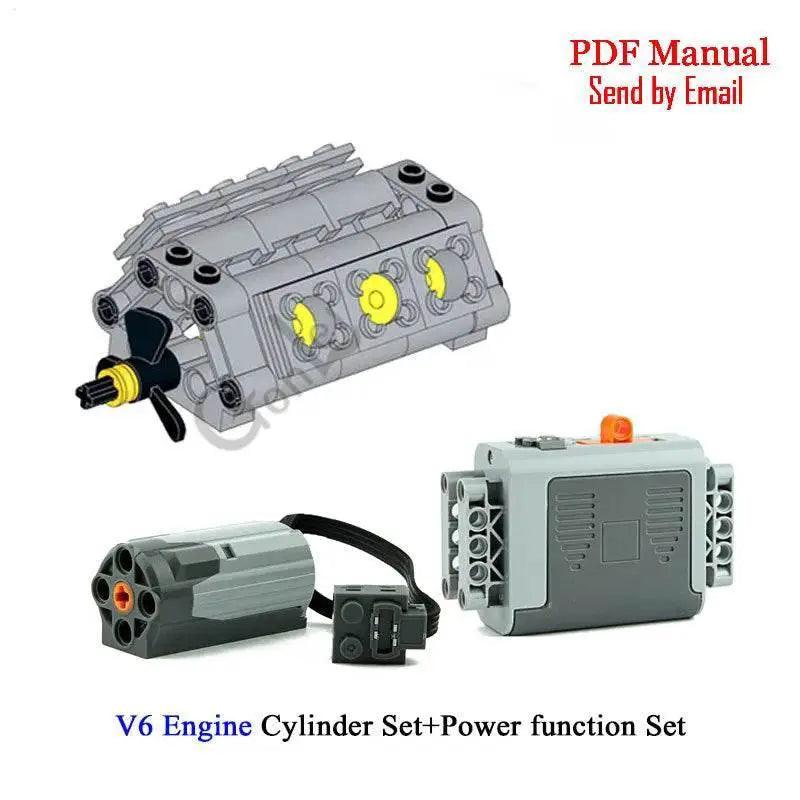  MOC Technical V8 16-Cylinder Engine Unit Building Block Kit Building Bricks MOC -  ToylandEU™
