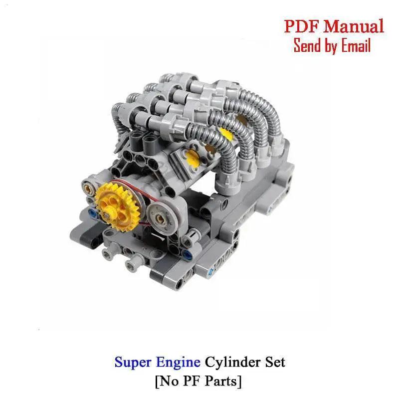  MOC Technical V8 16-Cylinder Engine Unit Building Block Kit Building Bricks MOC -  ToylandEU™