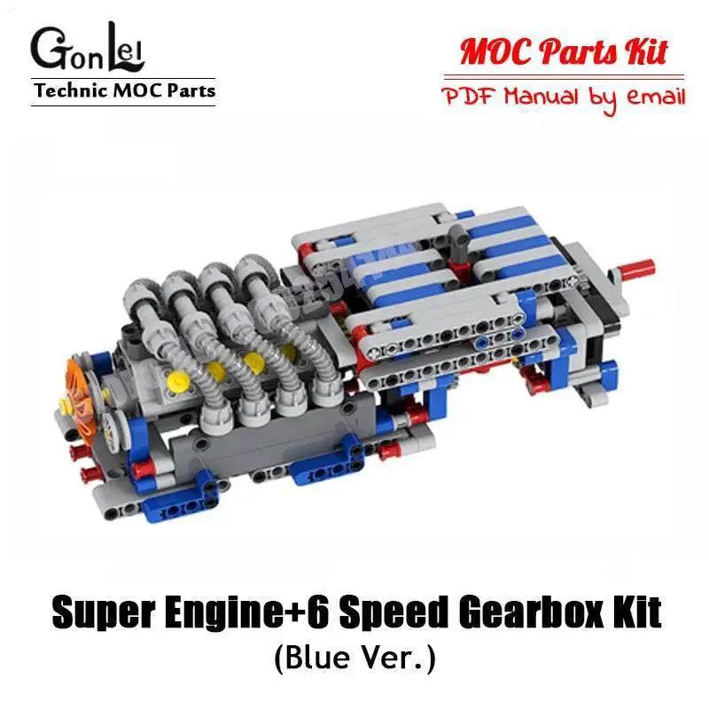  MOC Technical V8 16-Cylinder Engine Unit Building Block Kit Building Bricks MOC -  ToylandEU™