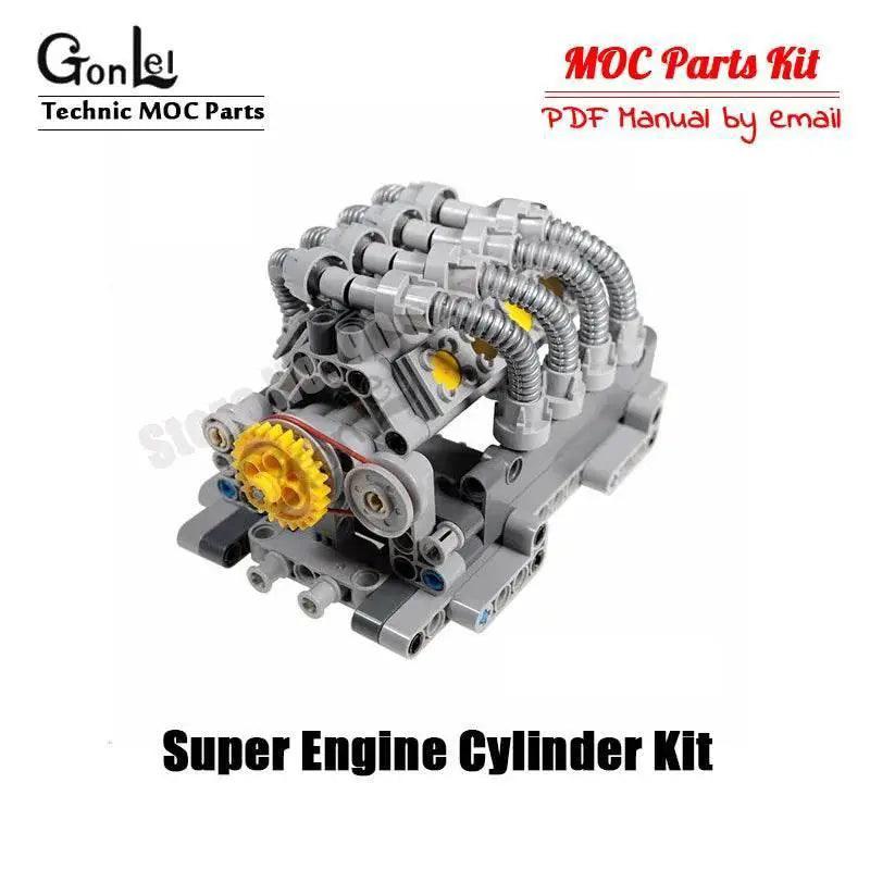  MOC Technical V8 16-Cylinder Engine Unit Building Block Kit Building Bricks MOC -  ToylandEU™