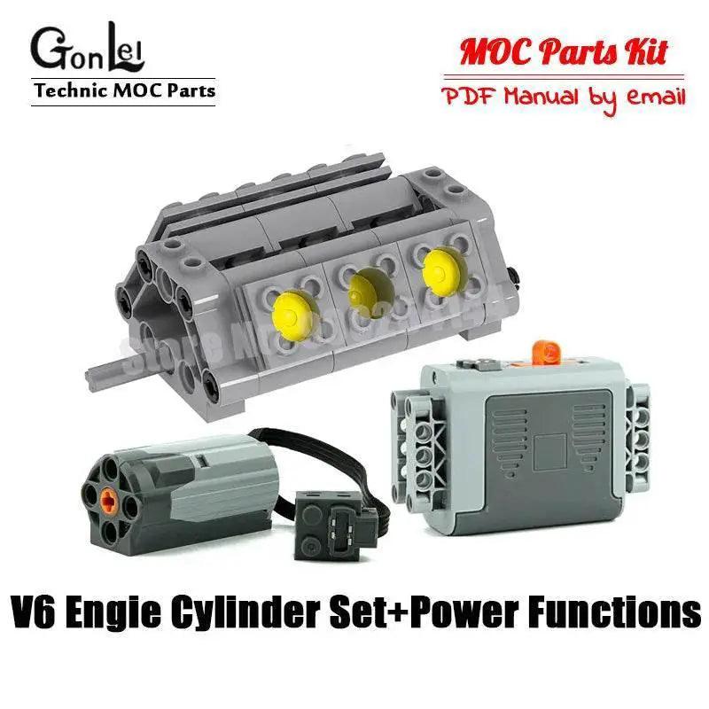  MOC Technical V8 16-Cylinder Engine Unit Building Block Kit Building Bricks MOC -  ToylandEU™