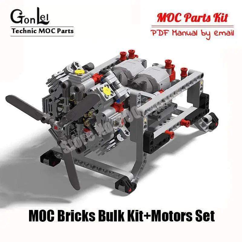  MOC Technical V8 16-Cylinder Engine Unit Building Block Kit Building Bricks MOC -  ToylandEU™