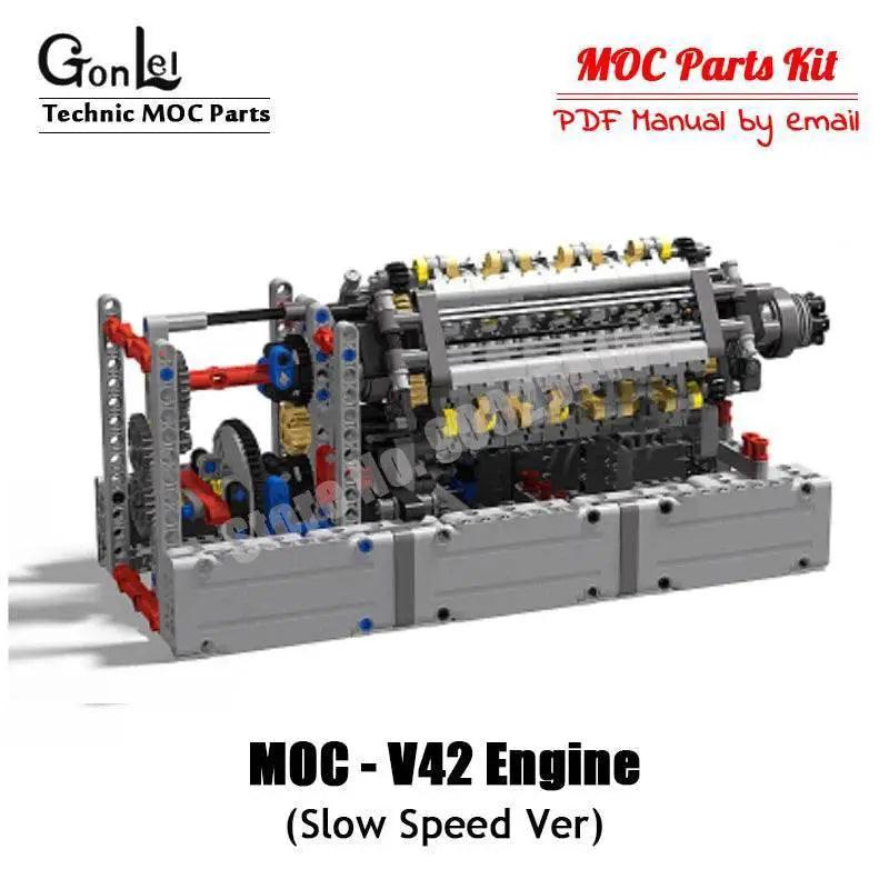  MOC Technical V8 16-Cylinder Engine Unit Building Block Kit Building Bricks MOC -  ToylandEU™